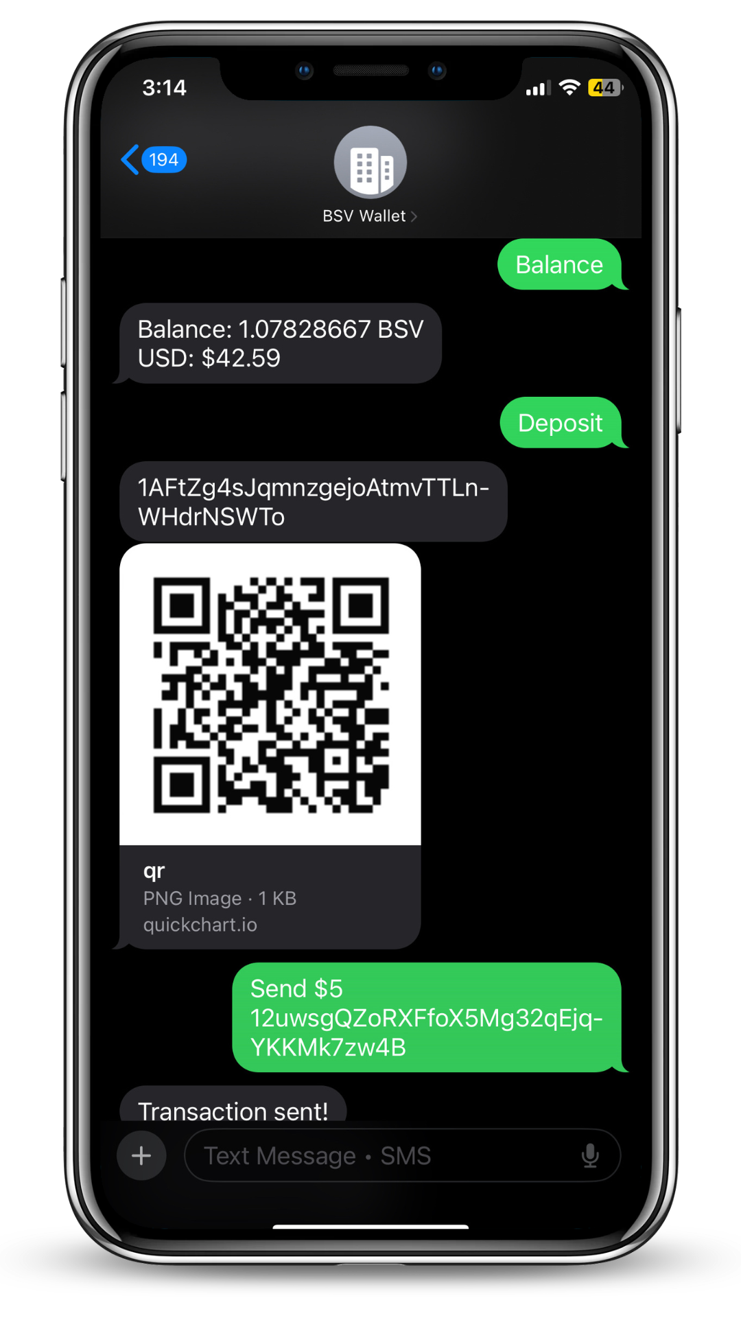 SMS Wallet Demo